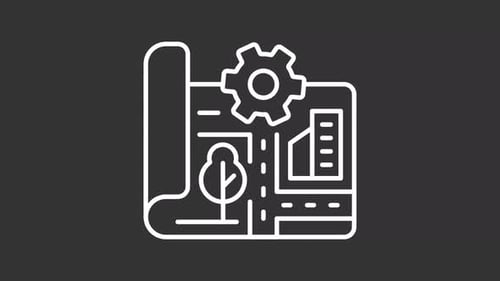 City planning white line animation
