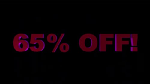 3D Animated Text 65% OFF Reveal in Multiple Colors
