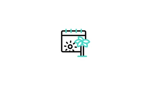 Animated Flat Design Travel Calendar Icon