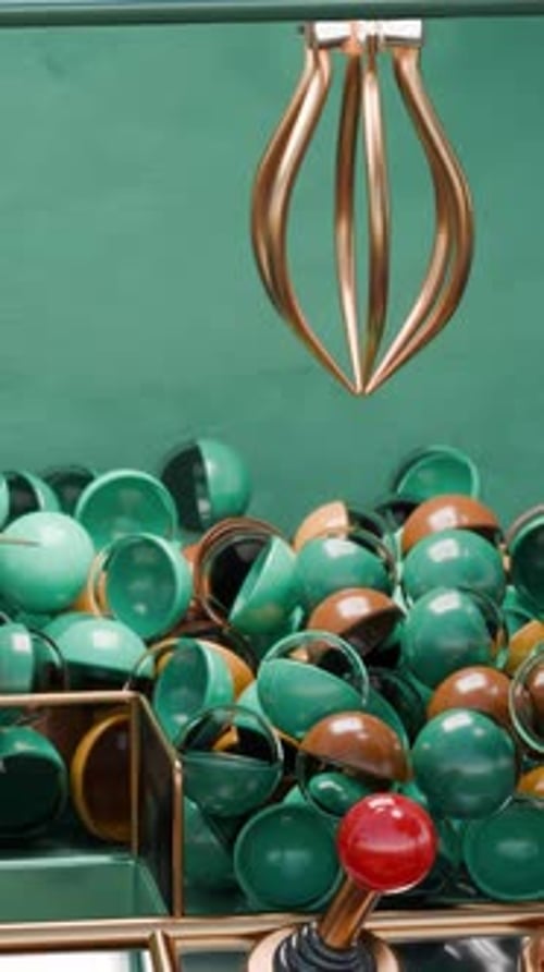 Modern 3D Claw Game Prize Selection Animation