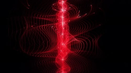 Red Swirl Spline Particles Wave Flow Loop V5