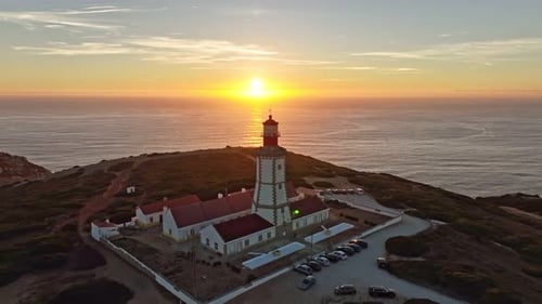 Lighthouse on Cabo Espichel Cape Espichel on Atlantic Ocean