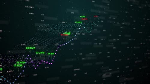 Futuristic Digital Data Graph Animation with Numbers