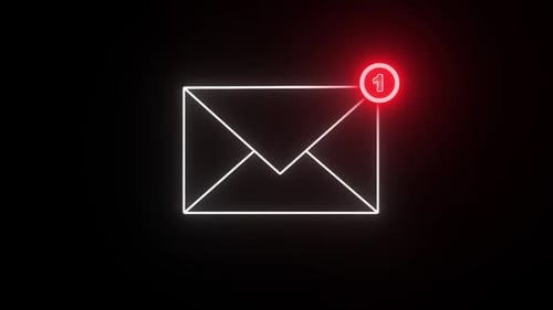 Animated Glowing Email Icon with Notification Alert