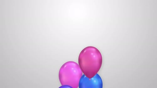 Colorful Party Balloons Animation Flying Upward