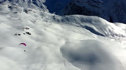 Paragliding in Val D'isere by Drone - Scenic Landscape