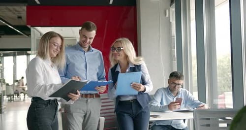 Group of Business People Working at Modern Office