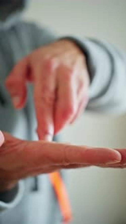 Closeup Of Fingers Moving Playfully Hands Perform Rhythmic Tapping With Playful Counting Gesture