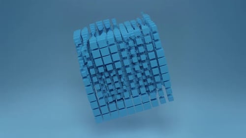 Dynamic Blue Cubes Geometric Abstract Animation Background