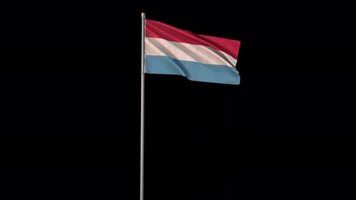 Luxembourg Flag Waving with Alpha Channel