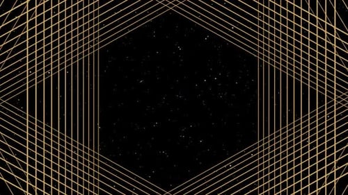 Gold Lines and Particles Frame