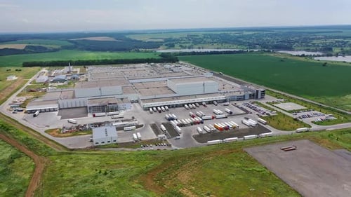 Aerial footage of a large industrial complex.