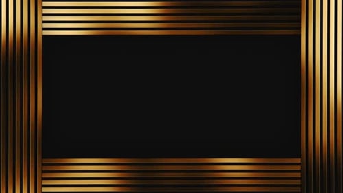 Animated Golden Bars Forming Elegant Frame Background