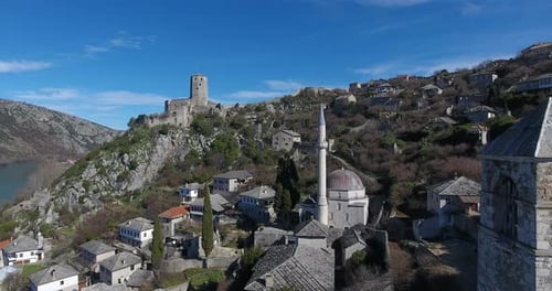 Pocitelj city drone shot