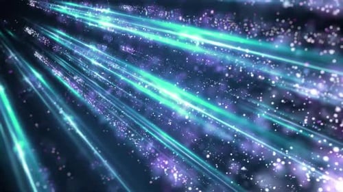 Abstract Futuristic Glowing Lines and Particles Moving Background