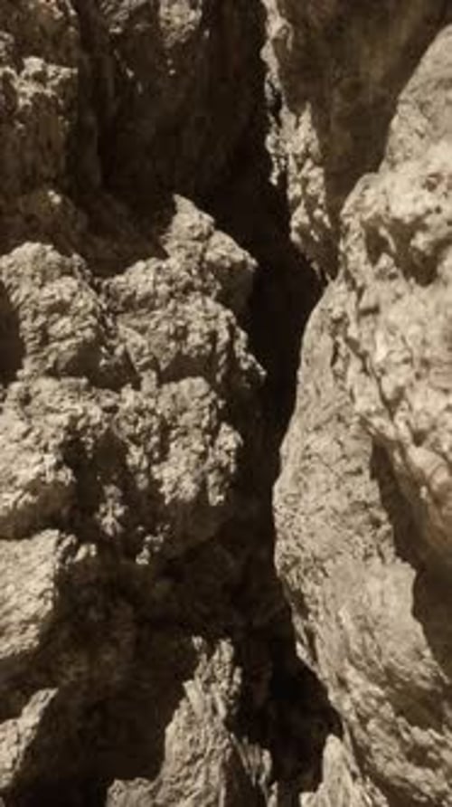 A Rock Formation with a Narrow Opening in the Middle
