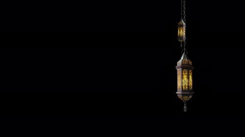 Lanterne de Ramadan avec boucle incluse avec canal Alpha