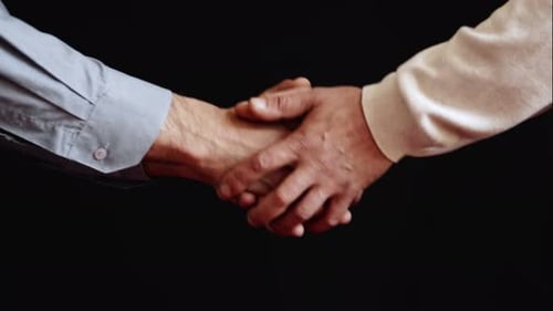 Close Up of Hands Meeting in a Handshake