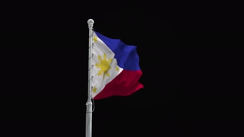 Waving Flag of the Philippines with Alpha Channel