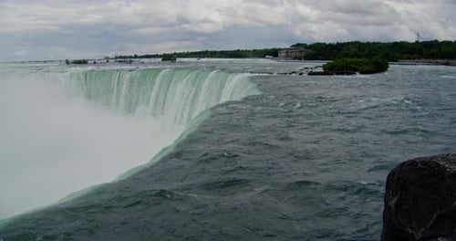 Horseshoe Falls at Niagara Falls View From Table Rock with Bird Flying Overhead