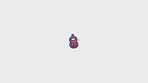 Flat Design Animated Guitar Icon Loop