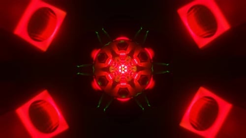 Las luces de neón giran rítmicamente en un bucle VJ psicodélico