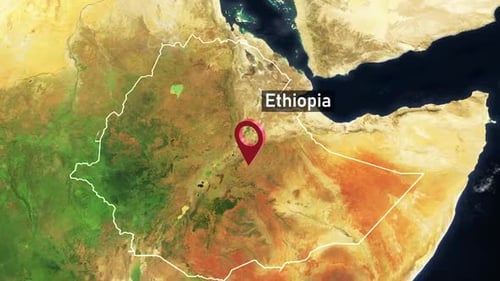 Ethiopia Country Zoom from Space