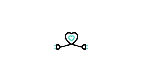 Connecting Hearts Minimal Line Art Animation