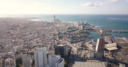 Aerial View of a Coastal Cityscape