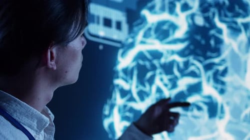 Technician Using AI Computing Simulation