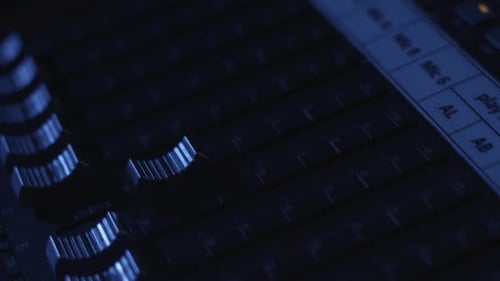 Sound equalizer on mixer monitor 4K