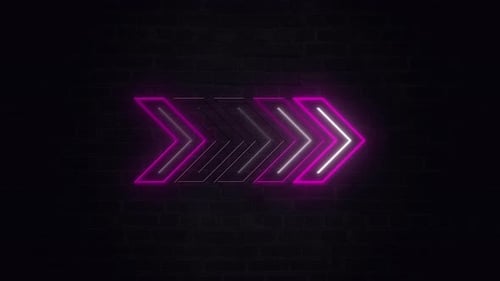 Animated Neon Glowing Arrows Light Up Loop