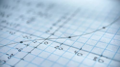 Diagrama matemático de rotación en papel