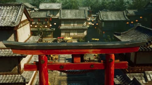 View of Countryside Village of Japan