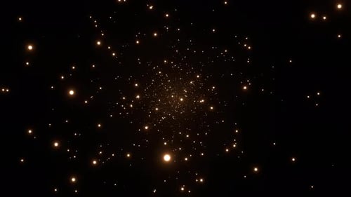 Light Orange Glowing Fireflies Particles In Space Background Vj Loop In 4K