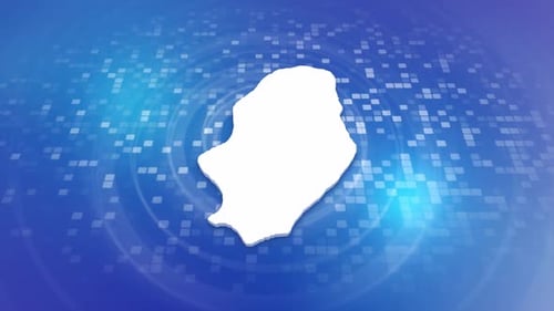 Futuristic Digital Grid Revealing Geographical Outline