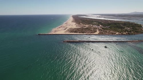 Aerial View of Beach and Ocean Landscape