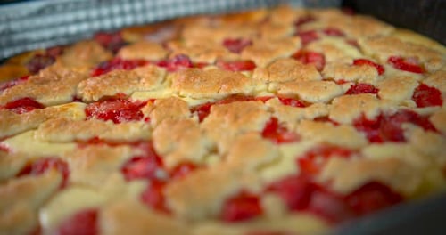 Fresh Strawberry cake on the plate