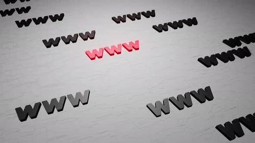 WWW symbols sign on white background 3d render. Hypertext transfer protocol secure web 3