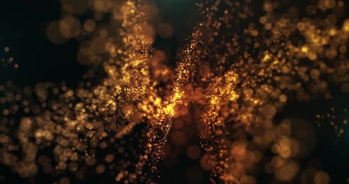 Abstract Golden Particles Flowing Loop Background