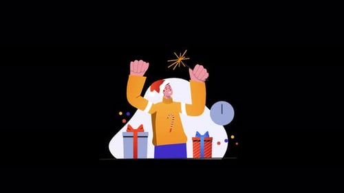 Célébration avec cadeaux et tenue de fête, origine ethnique européenne