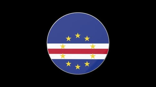 3D Spinning Cape Verde Flag Icon Animation