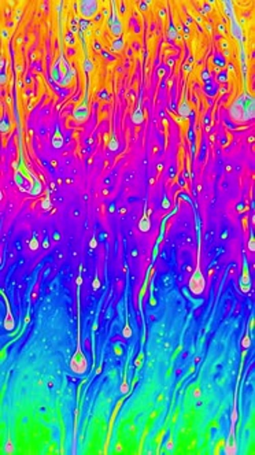 Macro Soap Bubble Colorful Psychedelic. Vertical Video.