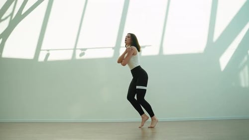 Young Graceful Woman Performing Contemporary Dance Solo
