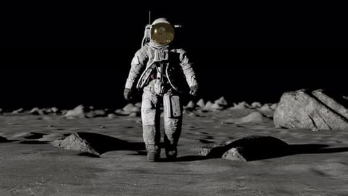 Astronaut Walking on Moon Surface 3D Animation