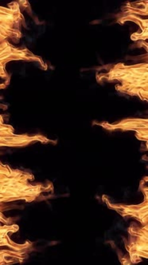Feuerauflage, groß, mit goldenen Flammen, Alphakanal, durchsichtig, vertikal