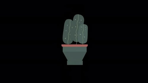 Minimalist Animated Plant Growth in Pot