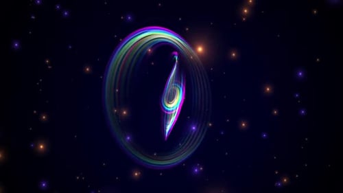 Ambient Shiny Rainbow Rings Circulating Colorful Spirals Space Motion Background