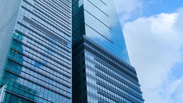Modern office high rise skyscraper buildings. City business district ...