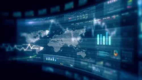 Futuristische globale Finanzdatenvisualisierung 01